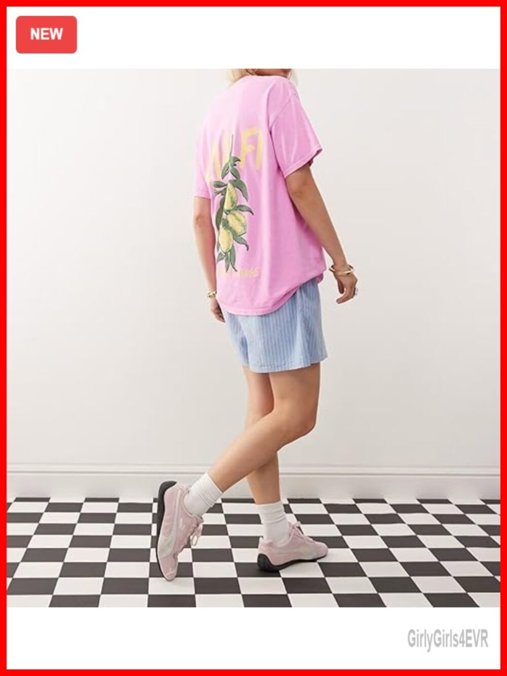 Womens Oversized Graphic T-Shirt Summer Cute Floral Fruit Short Sleeve - Picture 3 of 5